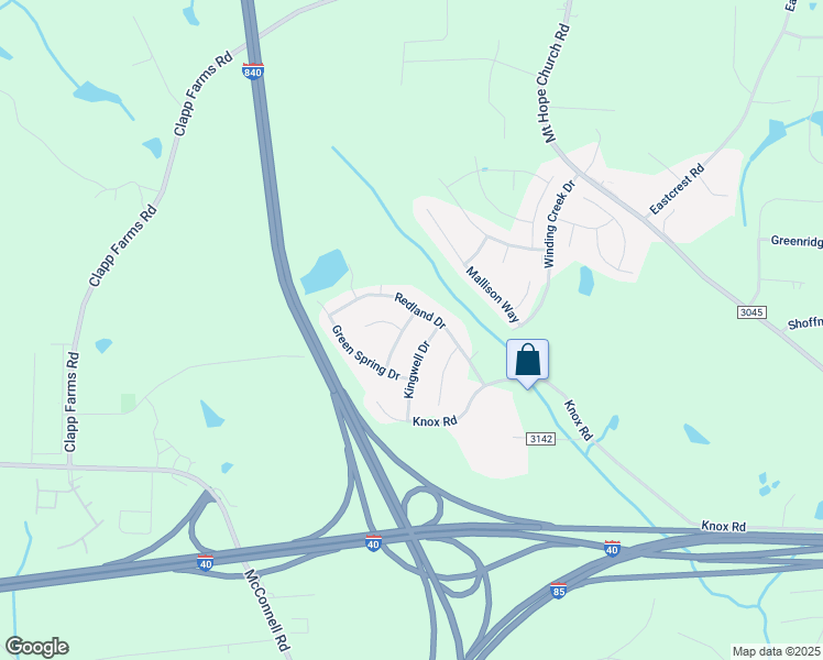 map of restaurants, bars, coffee shops, grocery stores, and more near 4814 Red Brush Dr in McLeansville