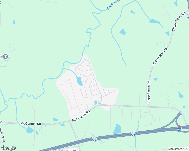 map of restaurants, bars, coffee shops, grocery stores, and more near 1801-1899 Ewing Drive in Greensboro