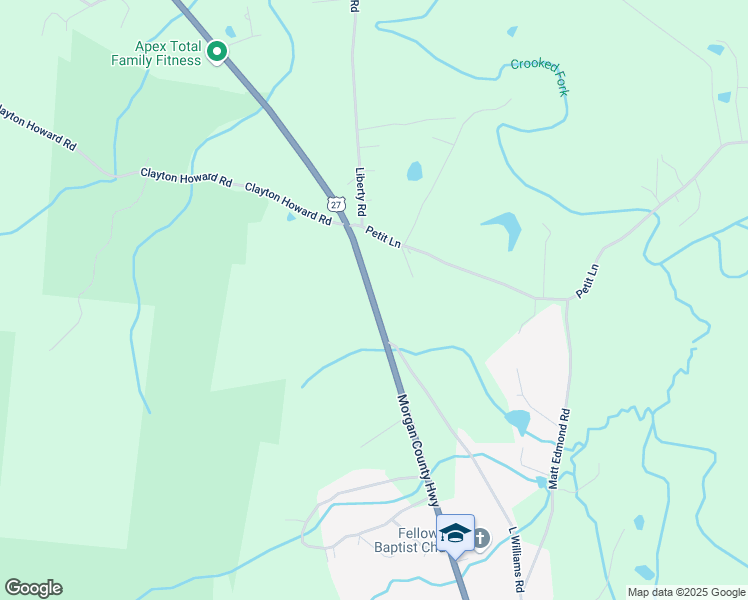 map of restaurants, bars, coffee shops, grocery stores, and more near 2424 Morgan County Highway in Wartburg