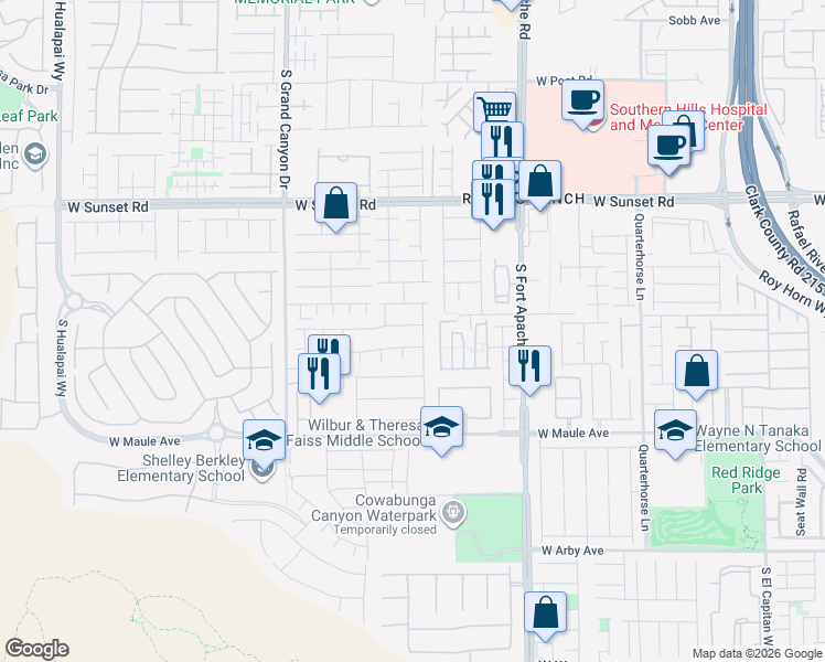 map of restaurants, bars, coffee shops, grocery stores, and more near 9583 Brooks Lake Avenue in Las Vegas