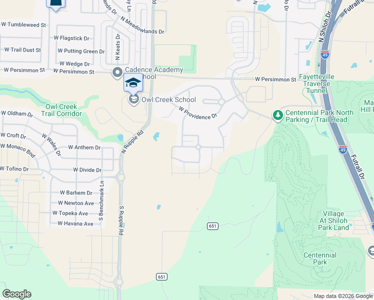 map of restaurants, bars, coffee shops, grocery stores, and more near 3837 West Maclura Way in Fayetteville