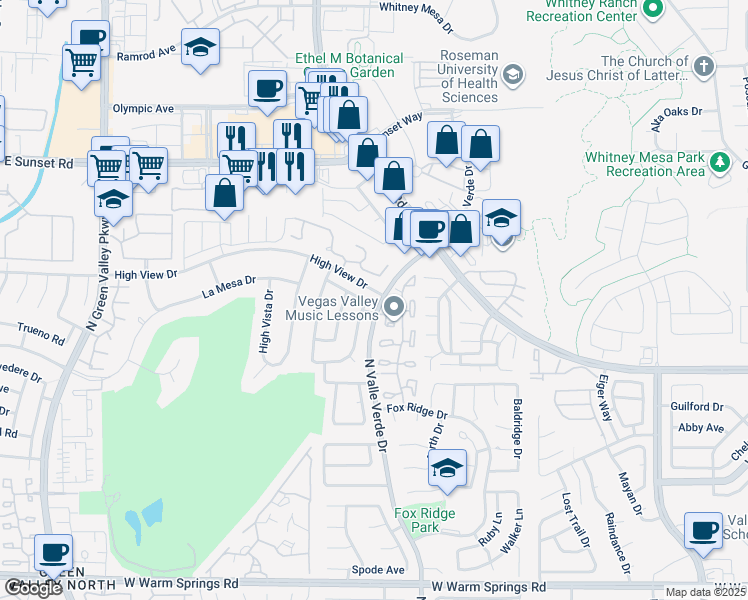 map of restaurants, bars, coffee shops, grocery stores, and more near in Henderson