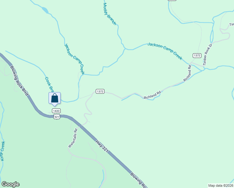 map of restaurants, bars, coffee shops, grocery stores, and more near 6321 Richland Road in Lenoir