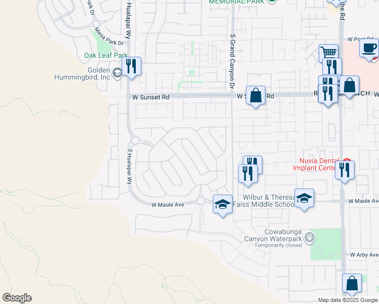 map of restaurants, bars, coffee shops, grocery stores, and more near 6722 Desert Crimson Street in Las Vegas