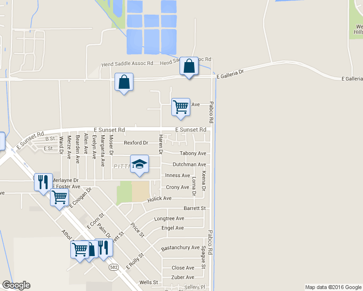 map of restaurants, bars, coffee shops, grocery stores, and more near 566 Kristin Lane in Henderson