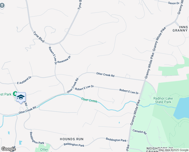 map of restaurants, bars, coffee shops, grocery stores, and more near 1343 Otter Creek Road in Nashville