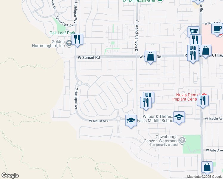map of restaurants, bars, coffee shops, grocery stores, and more near 6722 Desert Crimson Street in Las Vegas