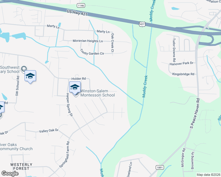map of restaurants, bars, coffee shops, grocery stores, and more near 6000 Holder Road in Clemmons