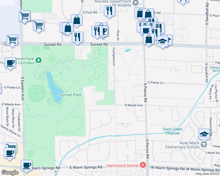 map of restaurants, bars, coffee shops, grocery stores, and more near 6795 Agave Azul Court in Las Vegas