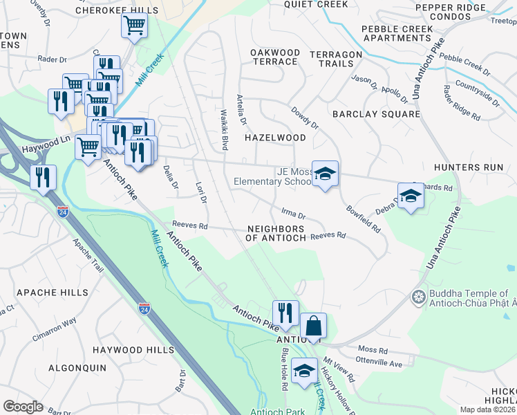 map of restaurants, bars, coffee shops, grocery stores, and more near 920 Preston Court in Nashville
