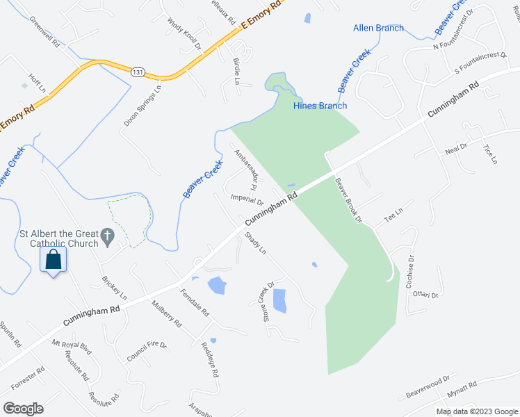 map of restaurants, bars, coffee shops, grocery stores, and more near 7001 Imperial Drive in Knoxville