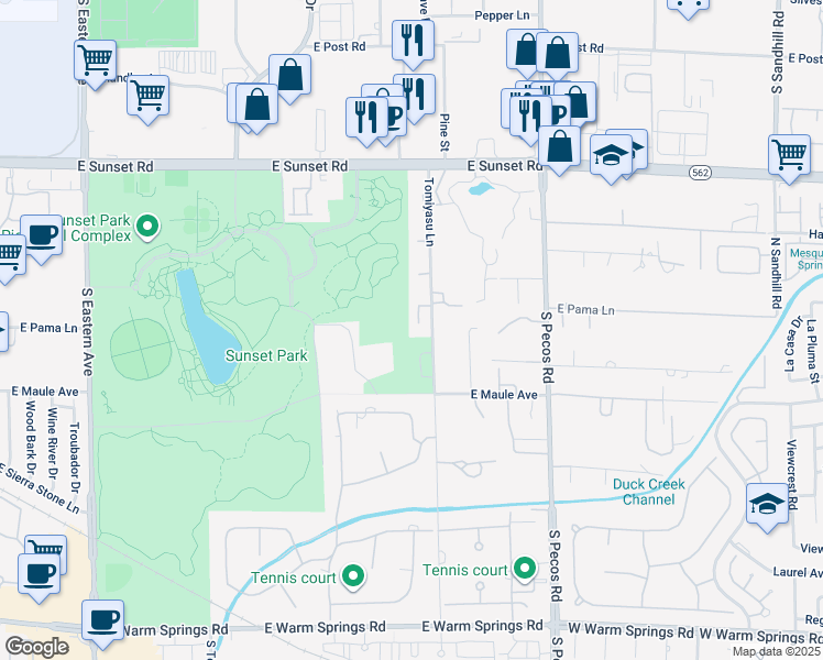map of restaurants, bars, coffee shops, grocery stores, and more near 6795 Agave Azul Court in Las Vegas