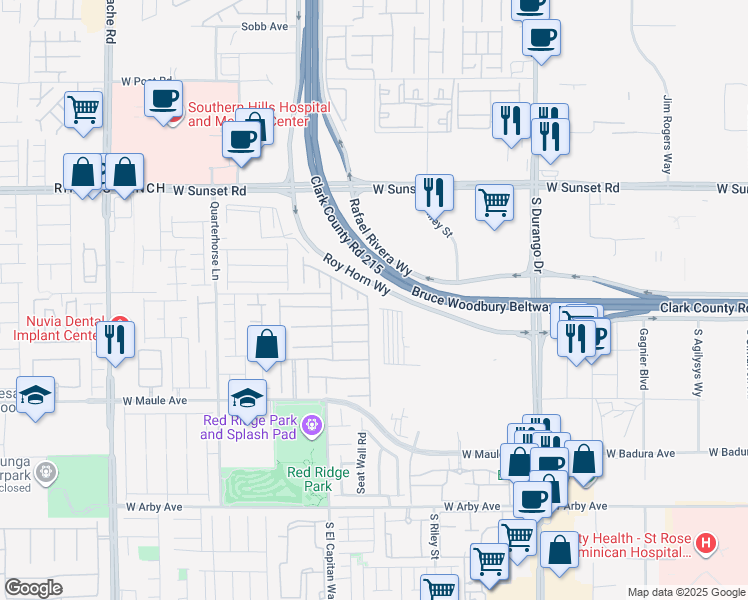 map of restaurants, bars, coffee shops, grocery stores, and more near 6718 Pivot Point Street in Las Vegas