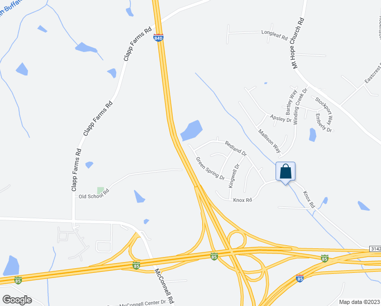map of restaurants, bars, coffee shops, grocery stores, and more near 4839 Green Spring Drive in McLeansville