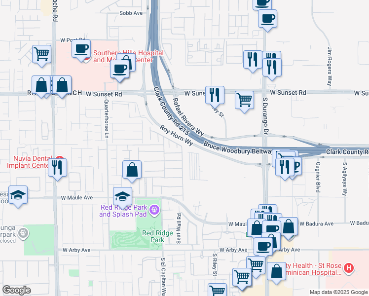 map of restaurants, bars, coffee shops, grocery stores, and more near 6718 Pivot Point Street in Las Vegas