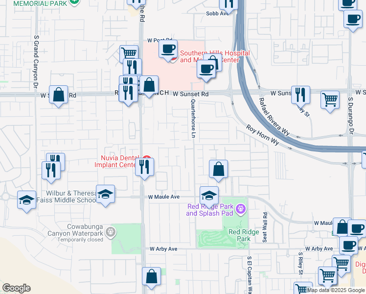 map of restaurants, bars, coffee shops, grocery stores, and more near 6715 Graceda Street in Las Vegas