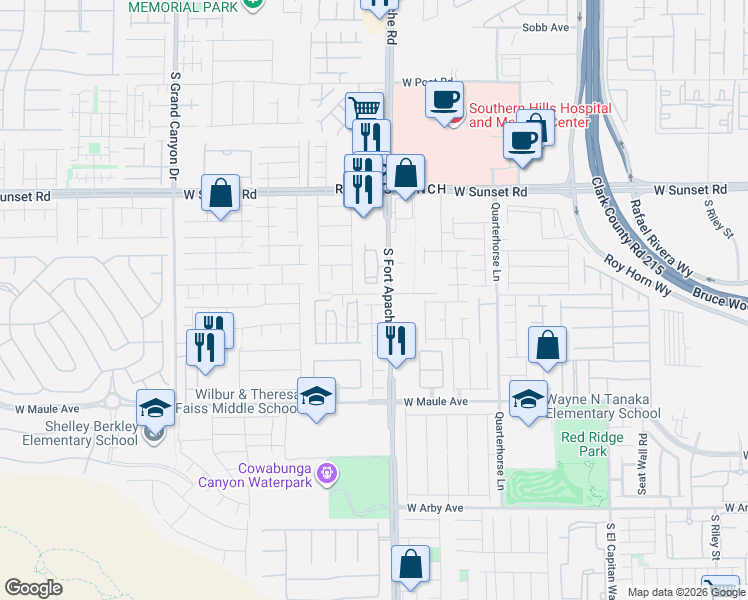 map of restaurants, bars, coffee shops, grocery stores, and more near 6728 Broken Wood Avenue in Las Vegas