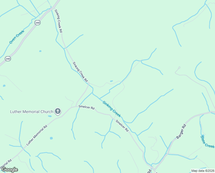 map of restaurants, bars, coffee shops, grocery stores, and more near 2233 Sinking Creek Road in Parrottsville