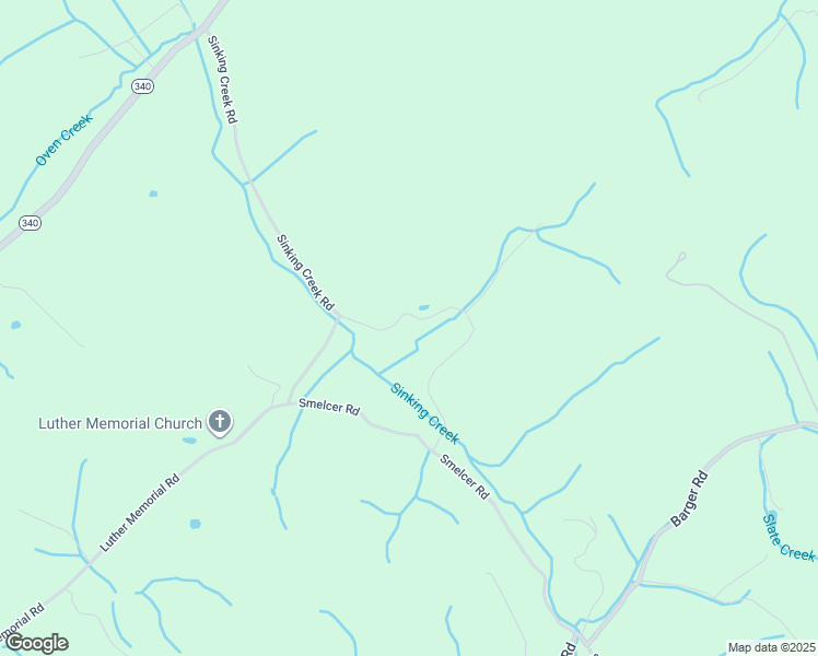 map of restaurants, bars, coffee shops, grocery stores, and more near 2233 Sinking Creek Road in Parrottsville