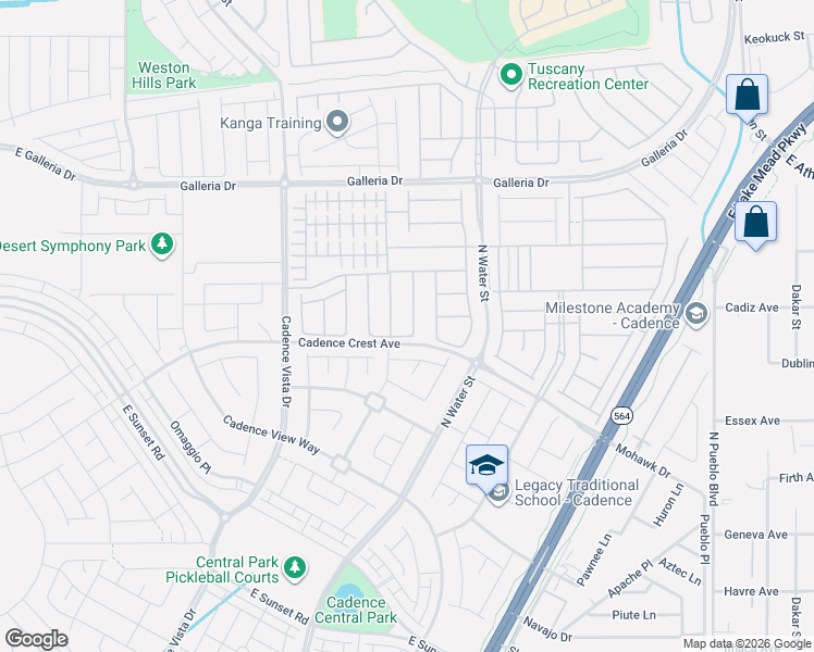 map of restaurants, bars, coffee shops, grocery stores, and more near 1103 North Water Street in Henderson
