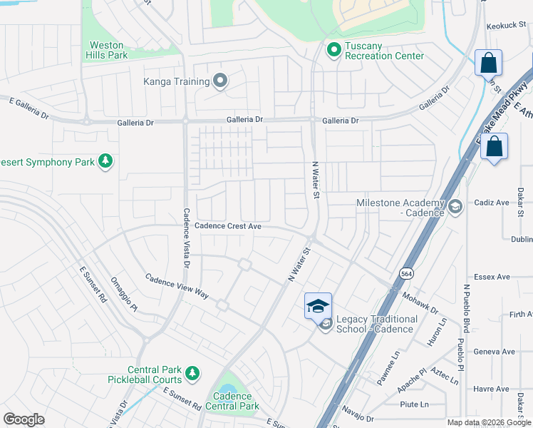 map of restaurants, bars, coffee shops, grocery stores, and more near 1103 North Water Street in Henderson