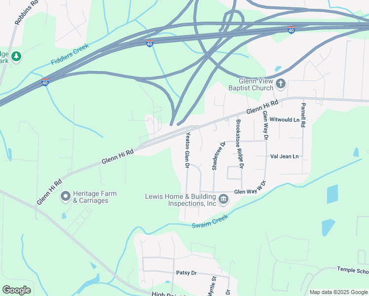 map of restaurants, bars, coffee shops, grocery stores, and more near 6020 Yeaton Glen Drive in Winston-Salem