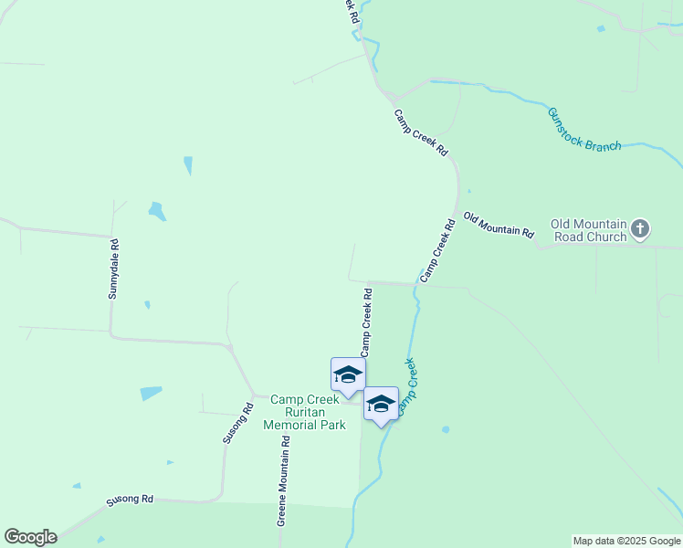 map of restaurants, bars, coffee shops, grocery stores, and more near 2547 Camp Creek Road in Greeneville