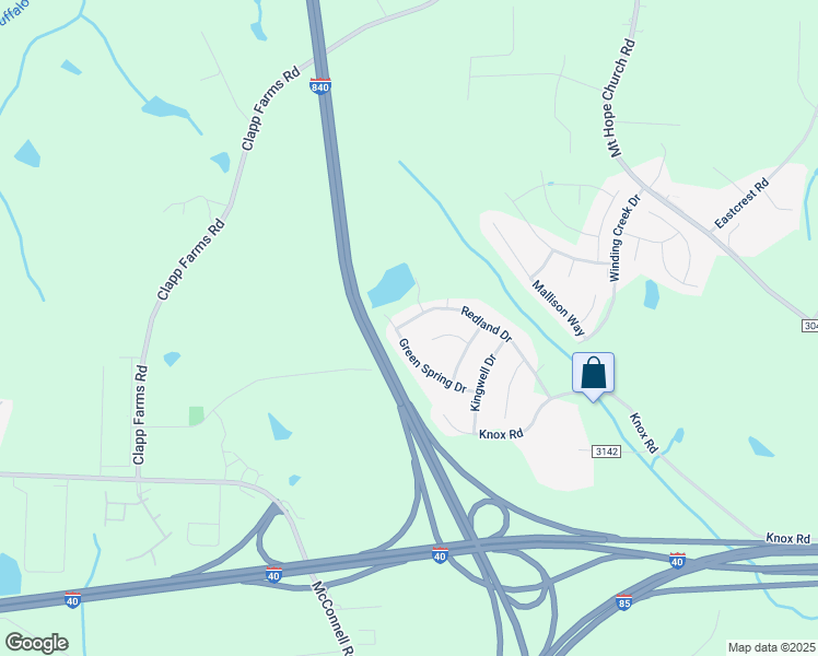 map of restaurants, bars, coffee shops, grocery stores, and more near 802 Redland Drive in McLeansville