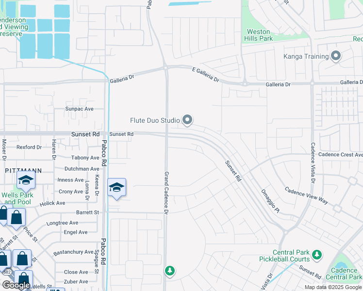 map of restaurants, bars, coffee shops, grocery stores, and more near 904 Cottonwood Hill Place in Henderson