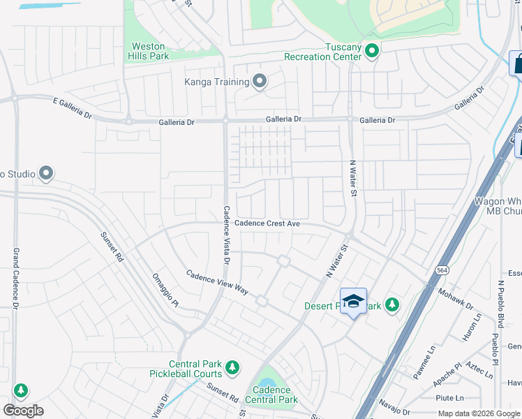 map of restaurants, bars, coffee shops, grocery stores, and more near 680 Sunray Park Street in Henderson