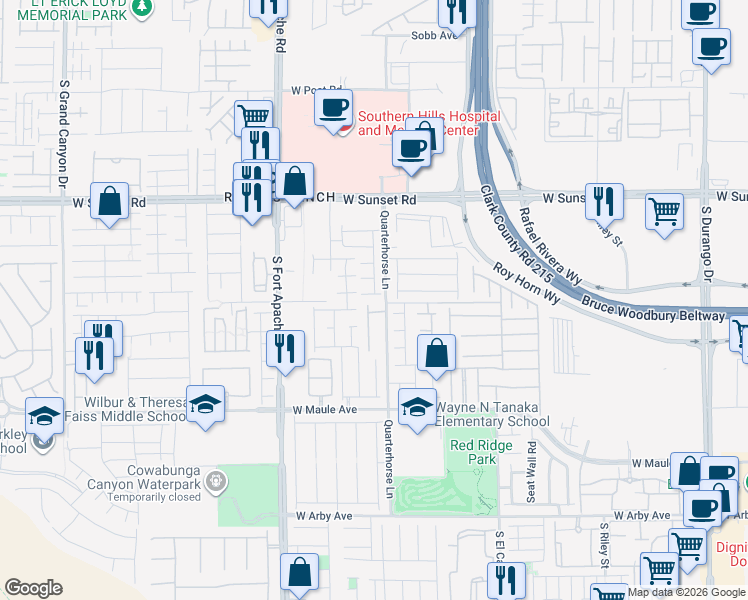 map of restaurants, bars, coffee shops, grocery stores, and more near 9191 Autumn Mist Court in Las Vegas