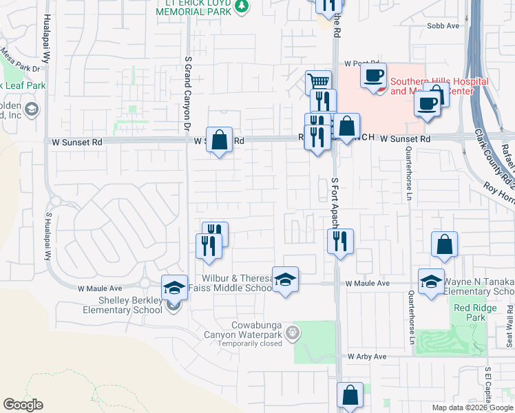 map of restaurants, bars, coffee shops, grocery stores, and more near 9583 Brooks Lake Avenue in Las Vegas