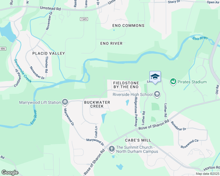 map of restaurants, bars, coffee shops, grocery stores, and more near 3203 Wilderness Road in Durham