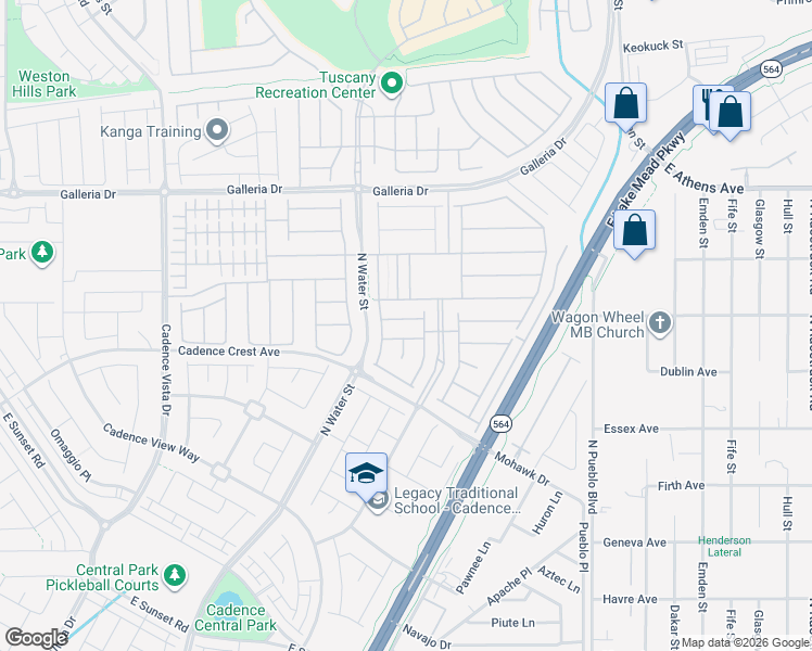 map of restaurants, bars, coffee shops, grocery stores, and more near 413 Open Hill Avenue in Henderson