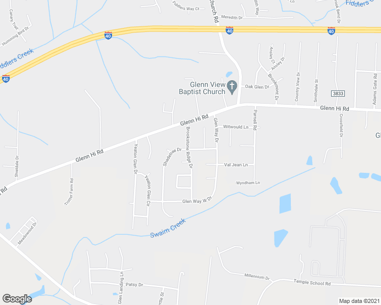 map of restaurants, bars, coffee shops, grocery stores, and more near 4246 Shadetree Drive in Winston-Salem