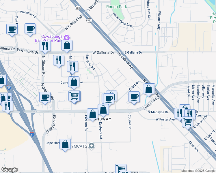 map of restaurants, bars, coffee shops, grocery stores, and more near 632 Mauna Kea Place in Henderson