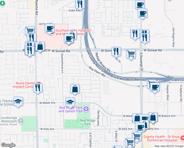 map of restaurants, bars, coffee shops, grocery stores, and more near 6663 Gentle Cloud Court in Las Vegas