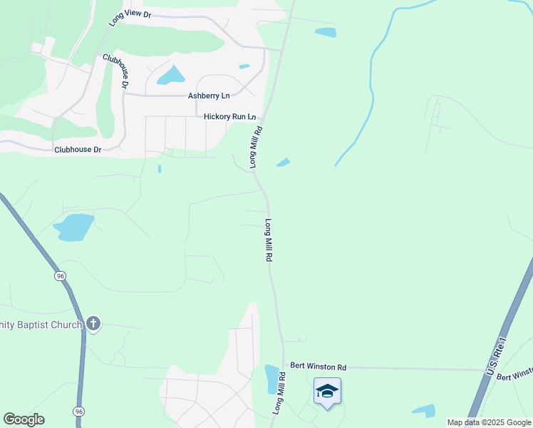 map of restaurants, bars, coffee shops, grocery stores, and more near 1424 Long Mill Road in Youngsville