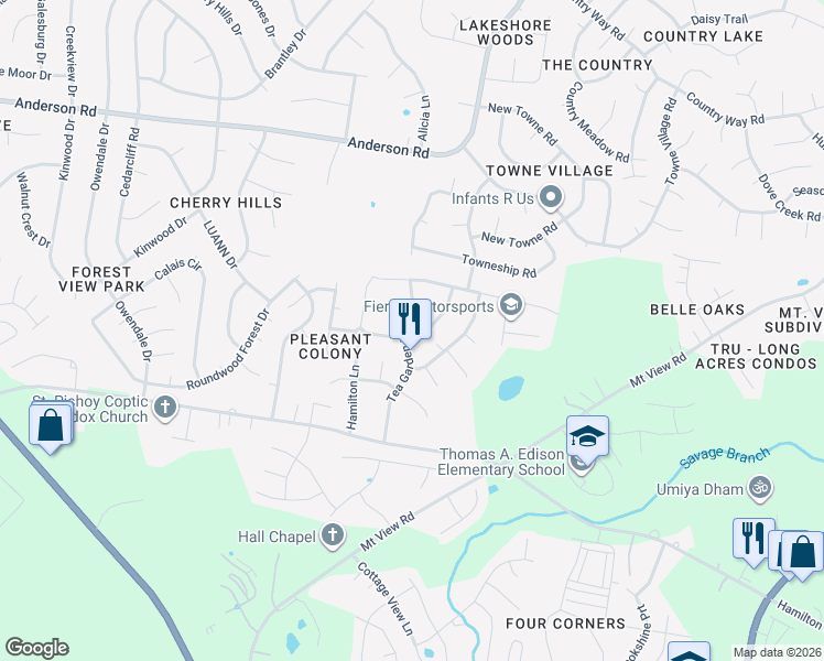map of restaurants, bars, coffee shops, grocery stores, and more near 3921 Tea Garden Way in Nashville