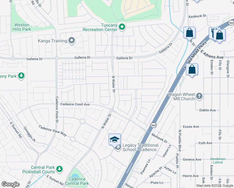 map of restaurants, bars, coffee shops, grocery stores, and more near 709 Otter Brook Street in Henderson