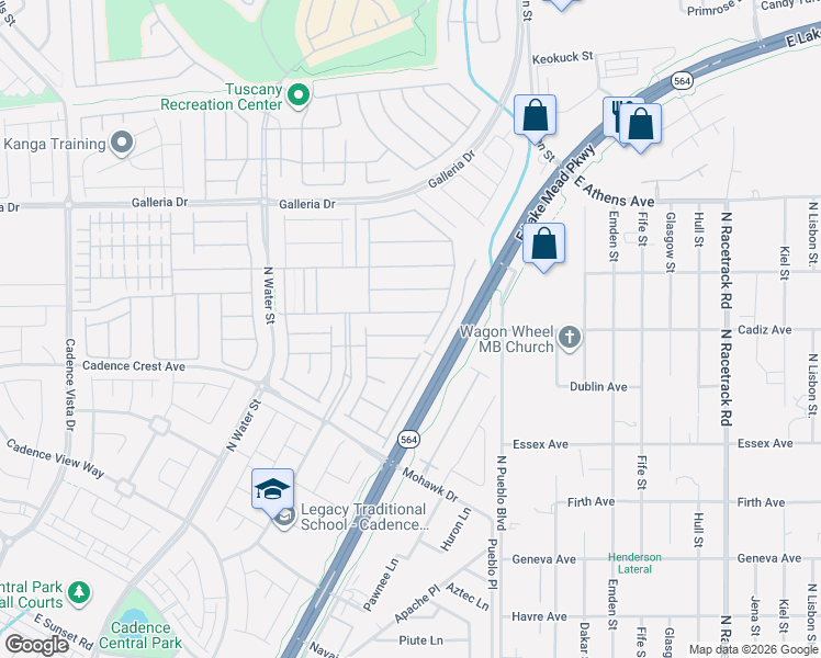 map of restaurants, bars, coffee shops, grocery stores, and more near 521 Open Hill Avenue in Henderson