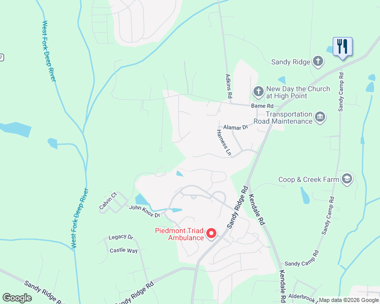 map of restaurants, bars, coffee shops, grocery stores, and more near 2103 Rosemont Drive in Colfax