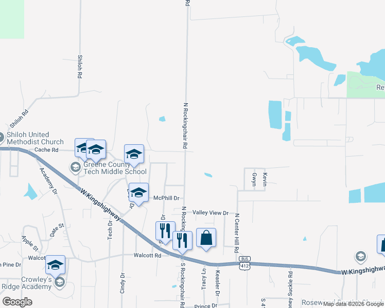 map of restaurants, bars, coffee shops, grocery stores, and more near 4600 Randles Road in Paragould