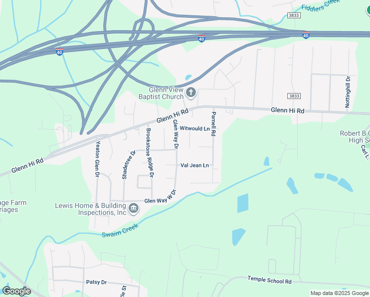 map of restaurants, bars, coffee shops, grocery stores, and more near 6064 Parkside Circle in Winston-Salem