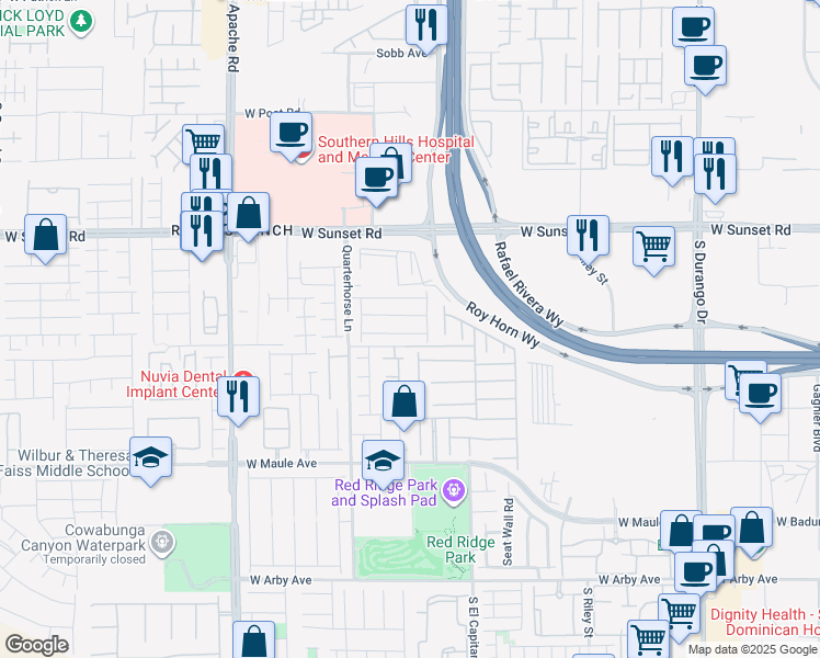 map of restaurants, bars, coffee shops, grocery stores, and more near 9086 Nostrand Avenue in Las Vegas