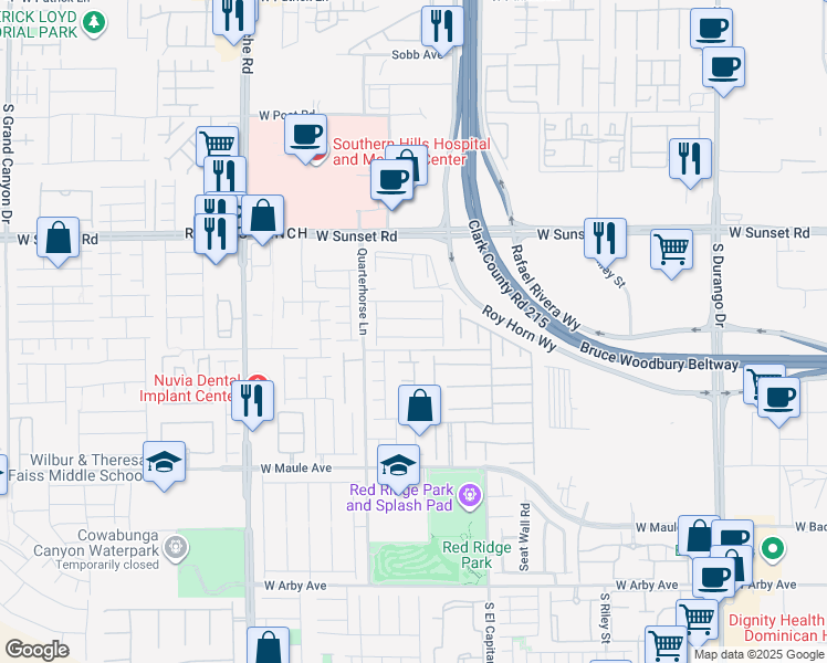 map of restaurants, bars, coffee shops, grocery stores, and more near 9136 Honey Maple Avenue in Las Vegas