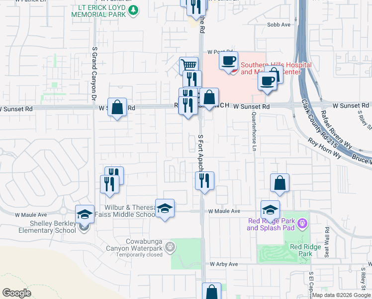 map of restaurants, bars, coffee shops, grocery stores, and more near 6654 Wind Whisper Street in Las Vegas