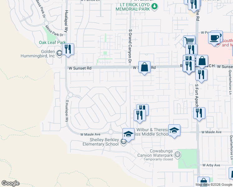 map of restaurants, bars, coffee shops, grocery stores, and more near 6673 Titanium Crest Street in Las Vegas