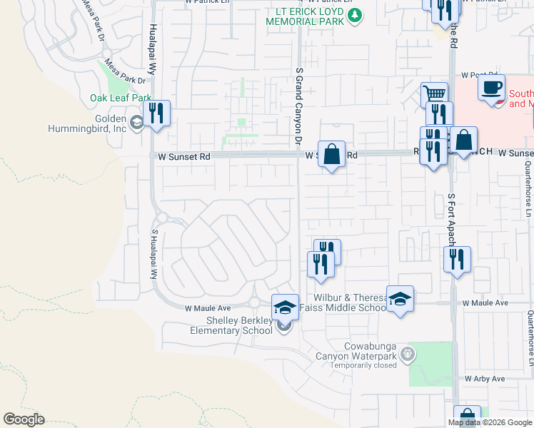 map of restaurants, bars, coffee shops, grocery stores, and more near 6673 Titanium Crest Street in Las Vegas