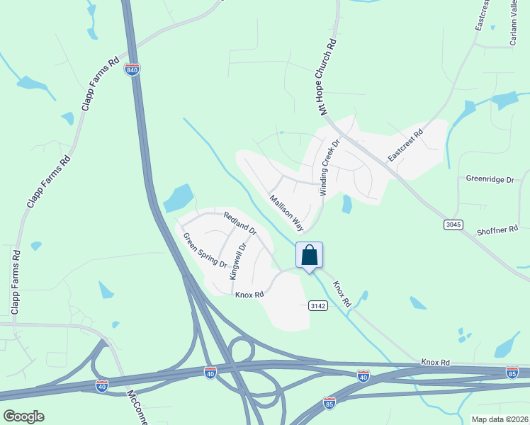 map of restaurants, bars, coffee shops, grocery stores, and more near 5034 Mallison Way in McLeansville